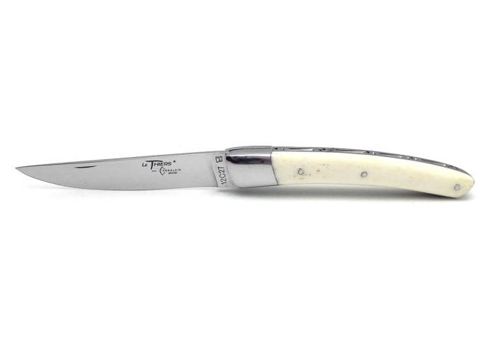 Le Thiers ® folding knife guilloché, 11 cm bone handle, shiny finish