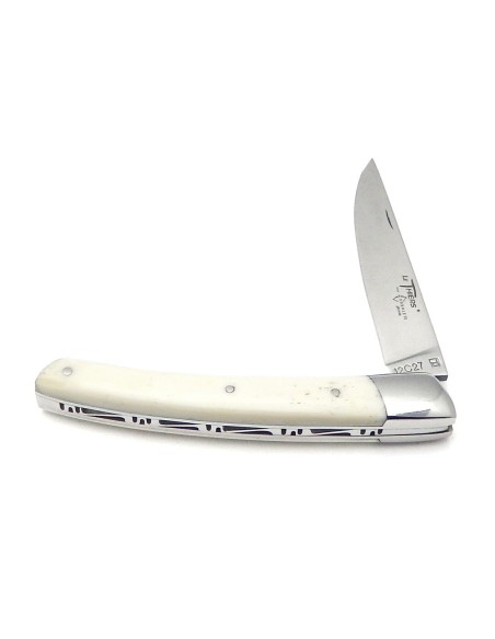 Le Thiers ® folding knife guilloché, 11 cm bone handle, shiny finish