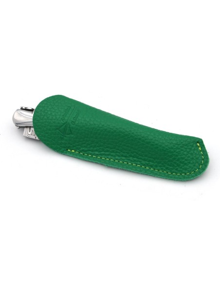 Etui cuir de poche vert pour couteaux pliants - Arbalète G.David