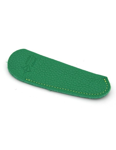 Green leather pocket sheath, 11 and 12 cm - Arbalète G.David