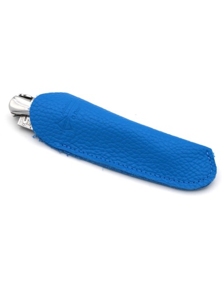 Etui cuir de poche bleu pour couteaux pliants - Arbalète G.David
