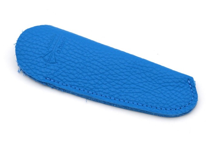 Etui cuir de poche bleu pour couteaux pliants - Arbalète G.David