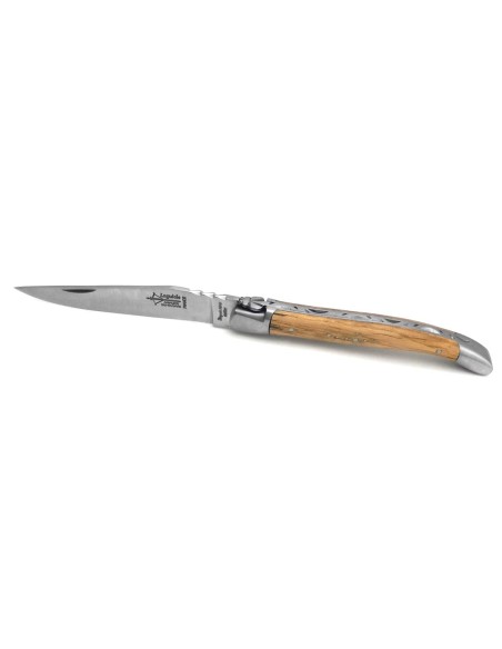 Laguiole folding knife, oak wood handle, with matt finish