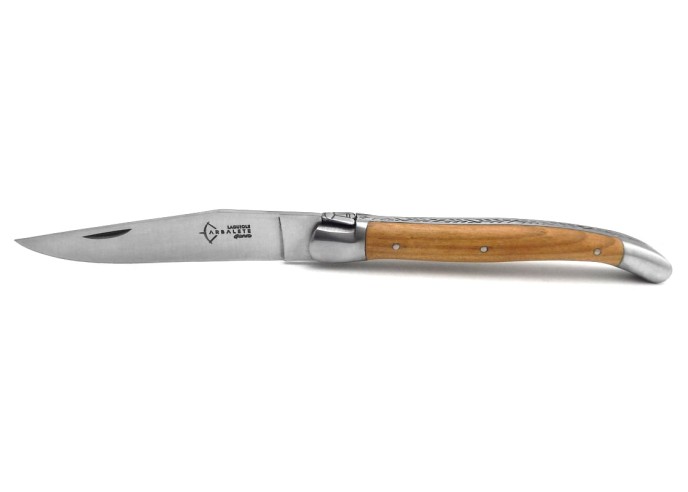 Laguiole folding knife, cherry wood handle with matt finish