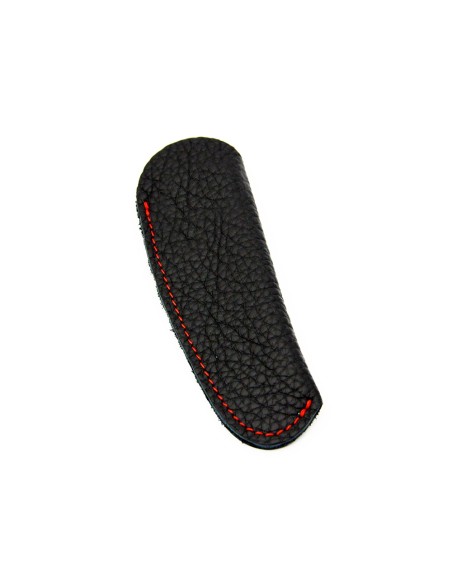 Black grained leather pocket sheath with red sewing - Arbalete G. David