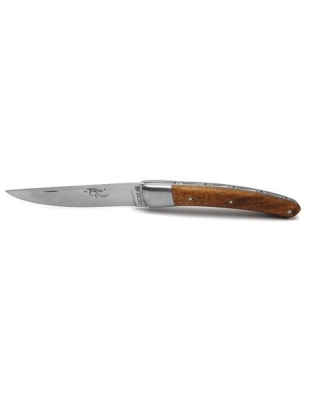 Le Thiers ® folding knife guilloché, walnut wood handle, matt finish