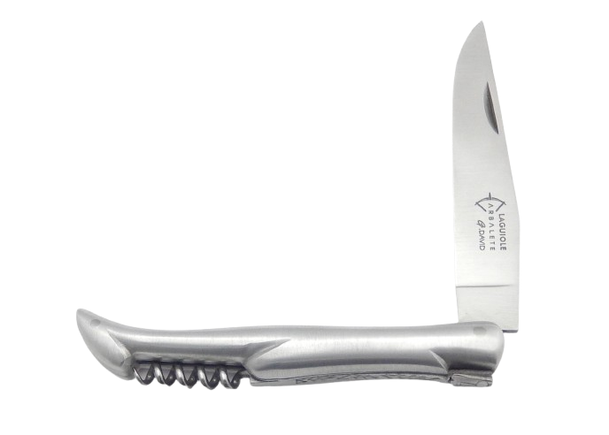 Laguiole pliant Original, lame & tire-bouchon, plein manche en aluminium