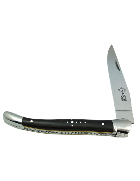 Laguiole knife, ebony & yellow spacer - Arbalete G.David