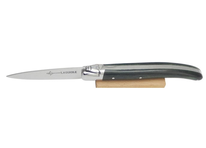 Laguiole oyster knife with green stamina handle