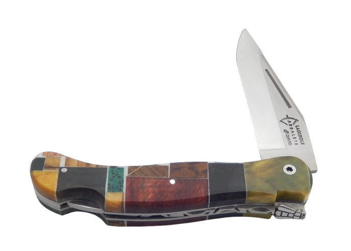 Laguiole knife Grande Nature, tetris wood handle - Arbalete G. David