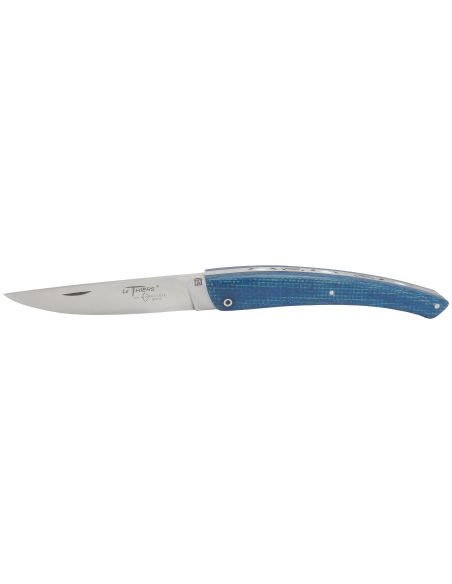 Le Thiers ® knife, blue micarta handle - Arbalete G. David