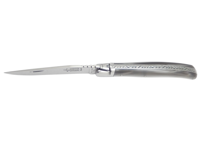 Couteau Laguiole Féminin, acrylique nacré gris - Arbalète G.David