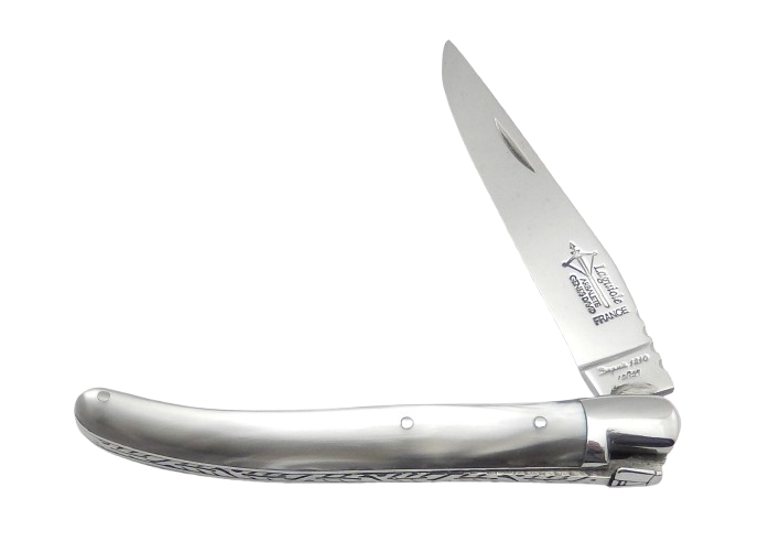 Couteau Laguiole Féminin, acrylique nacré gris - Arbalète G.David