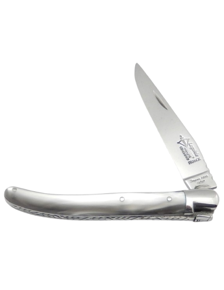 Couteau Laguiole Féminin, acrylique nacré gris - Arbalète G.David