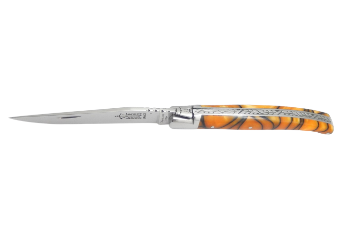 Laguiole for Ladies, orange black tiger acrylic - Arbalete G.David