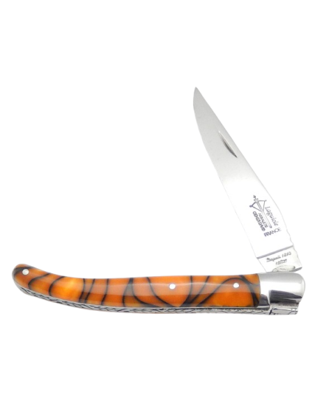 Laguiole for Ladies, orange black tiger acrylic - Arbalete G.David