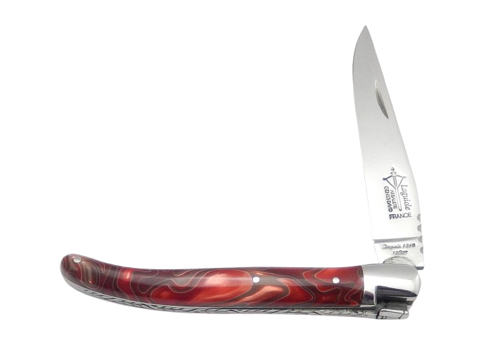 Laguiole Féminin, acrylique rainbow rouge - Arbalète G.David