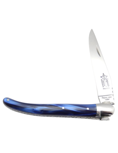Laguiole for Ladies, pearly blue acrylic - Arbalete G.David