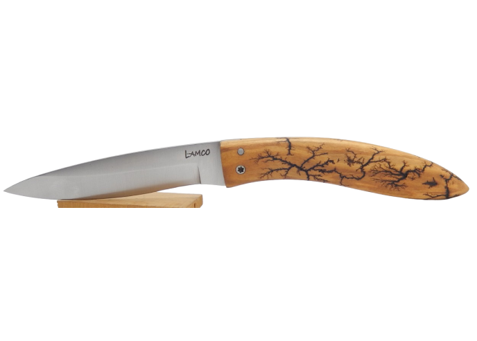 Folding knife, lightning-stuck olive wood - Arbalete G. David