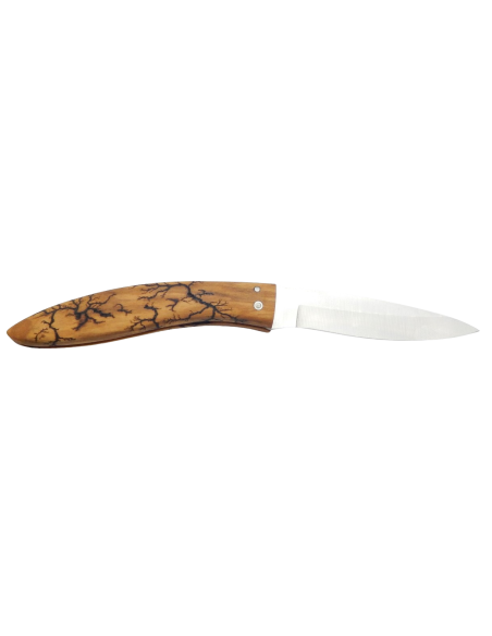 Folding knife, lightning-stuck olive wood - Arbalete G. David