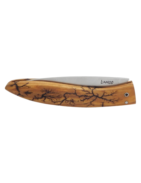 Folding knife, lightning-stuck olive wood - Arbalete G. David