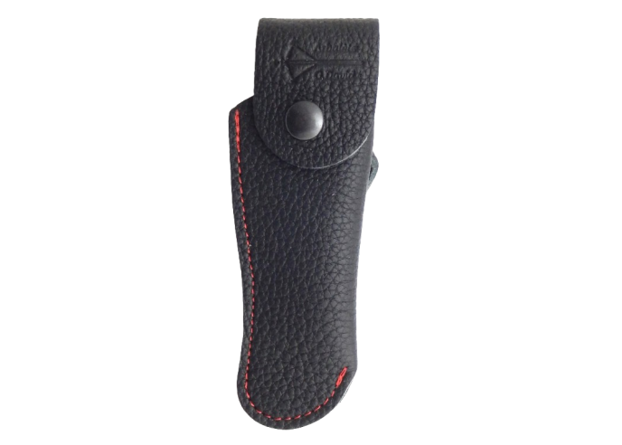 Black leather sheath grained black & red seam - Arbalète G.David
