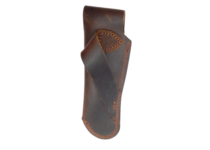Brown leather sheath to wear on belt for knives - Arbalète G.David
