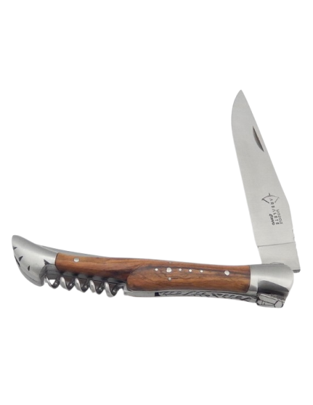Laguiole knife corkscrew & punch, olive wood - Arbalète G.David