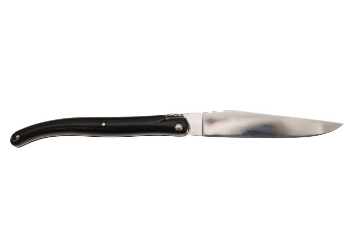 Laguiole folding knife, forged, with a dark horn tip handle