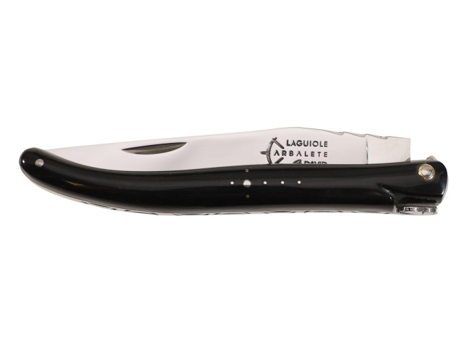 Laguiole folding knife, forged, with a dark horn tip handle