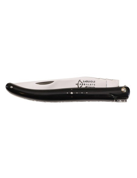 Laguiole folding knife, forged, with a dark horn tip handle