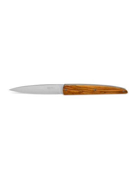 Arbalète folding knife, smooth, 12 cm olive wood handle, matt finish