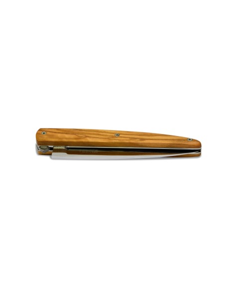 Arbalète folding knife, smooth, 12 cm olive wood handle, matt finish