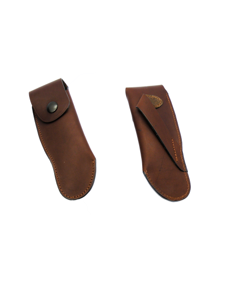 Étui cuir ceinture pour couteaux de chasse 13 cm, marron
