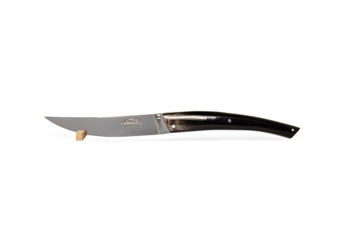 Coffret de 6 couteaux de table Le Thiers ® prestige, plein manche en pointe de corne variées, finition mat