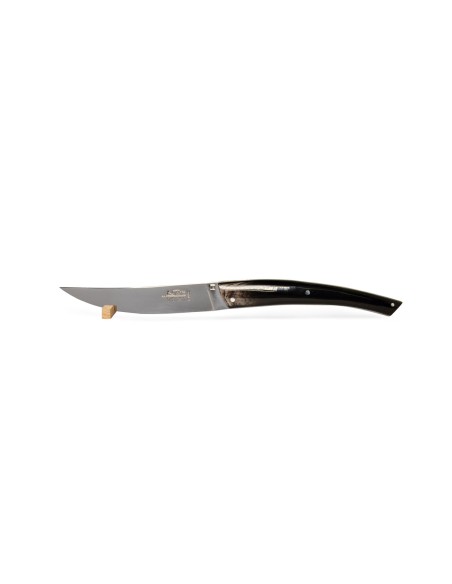 Coffret de 6 couteaux de table Le Thiers ® prestige, plein manche en pointe de corne variées, finition mat