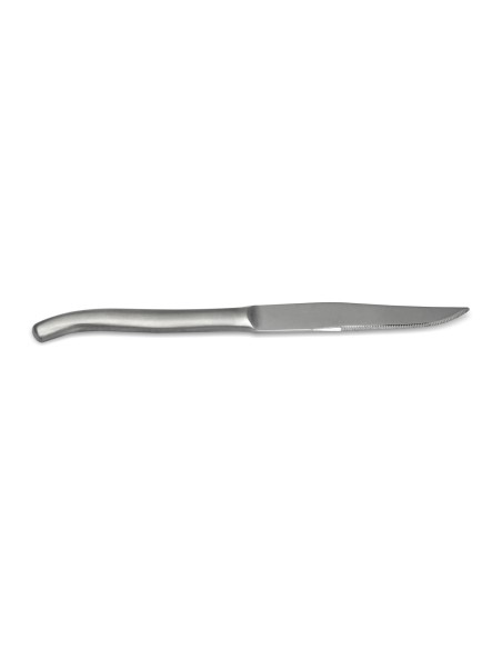 6 micro-toothed monobloc Laguiole steak knives, full matt stainless steel finish, dishwasher safe