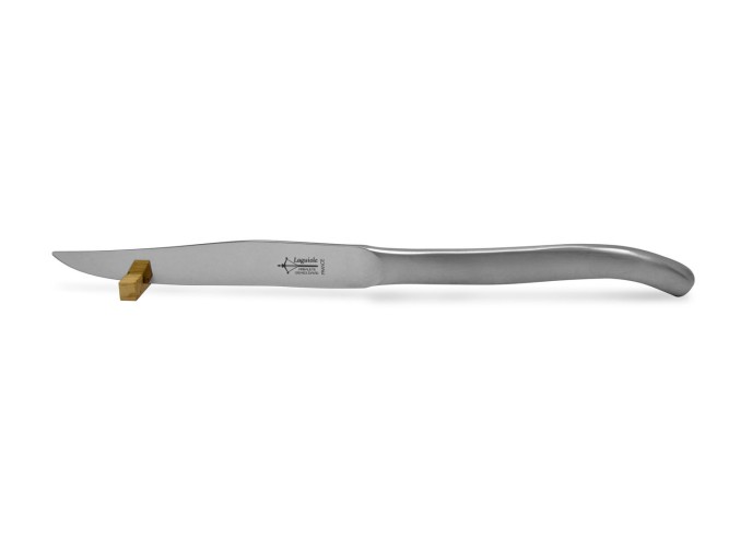 6 monoblock Laguiole steak knives, full matt stainless steel finish, dishwasher safe
