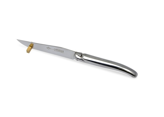 Box with 6 steak knives Laguiole Original, full handle in stainless steel with shiny finish, 21 cm, dishwasher