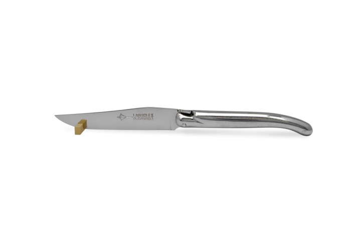 Box with 6 steak knives Laguiole Original, full handle in stainless steel with shiny finish, 21 cm, dishwasher
