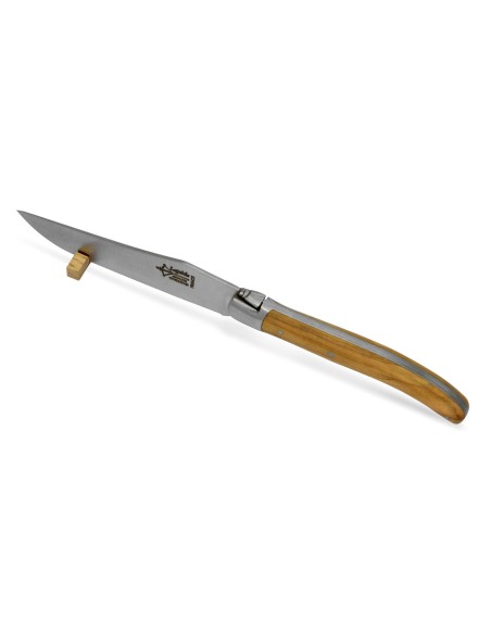 Coffret de 6 couteaux de table Laguiole, 21 cm, manche en olivier, mat