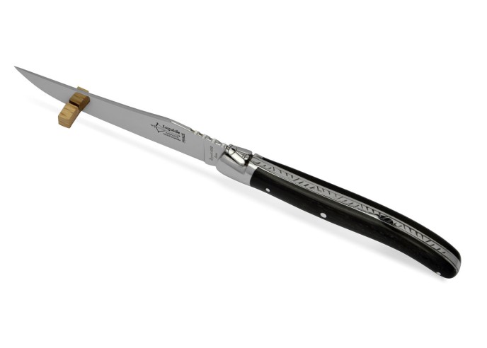 Box of 6 steak knives Laguiole Prestige, ebony wood handle, shiny finish