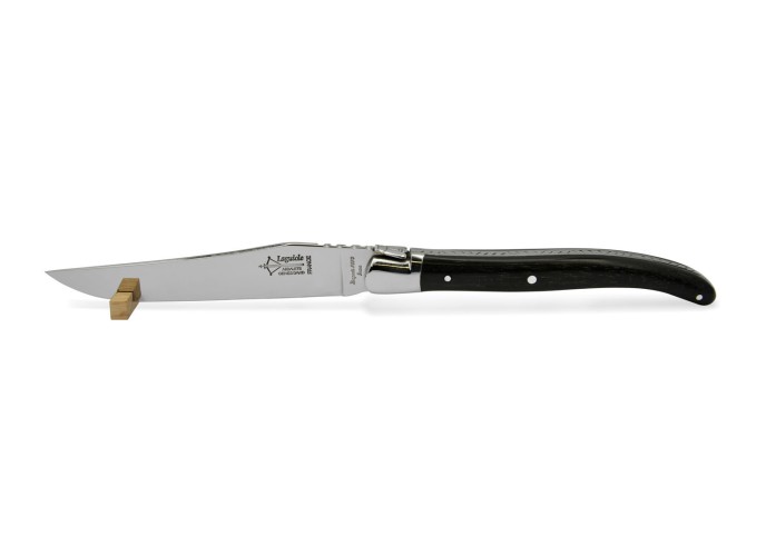 Box of 6 steak knives Laguiole Prestige, ebony wood handle, shiny finish